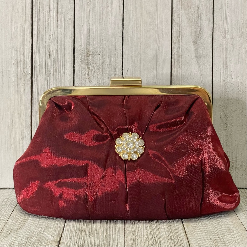 Revlon Red Clutch with Gold Accents